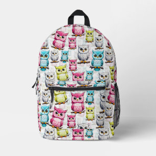 Farbenfrohe Vögel Weißes Hintergrundmuster Bedruckter Rucksack