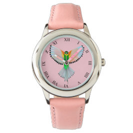 Farbenfrohe Vogelflüge Armbanduhr