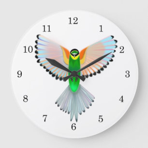 Farbenfrohe Vogelflüge Große Wanduhr