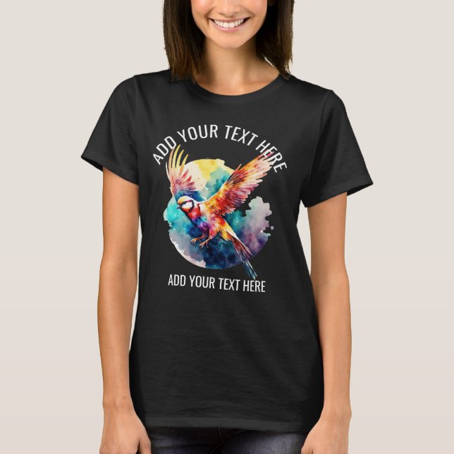 Farbenfrohe Vogelflüge T-Shirt (Vorderseite)