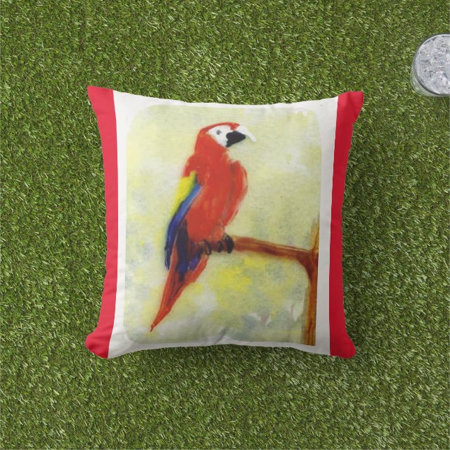 Farbenfrohe Vogelkunst Kissen (Golfball-Marker)