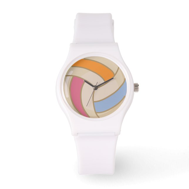 Farbenfrohe Volleyball-Uhr Armbanduhr (Vorderseite)