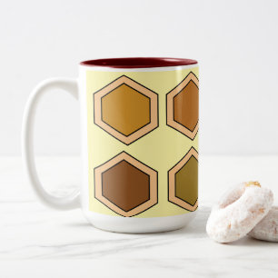 Farbenfrohe Waben  Zweifarbige Tasse