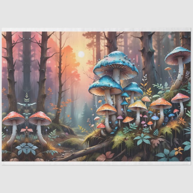Farbenfrohe Wald Pilz Art I Seidenpapier (Vorderseite)