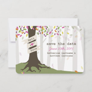 Farbenfrohe Waldhochzeit rettet das Datum Save The Date