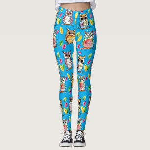 Farbenfrohe Waldhügel und Blätter Wasserfarbe Leggings
