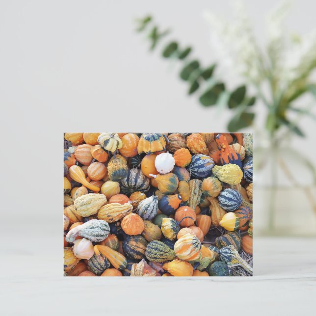 Farbenfrohe Waren A Postkarte (Stehend Vorderseite)