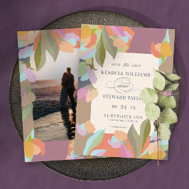 Farbenfrohe warme Flora Save The Date