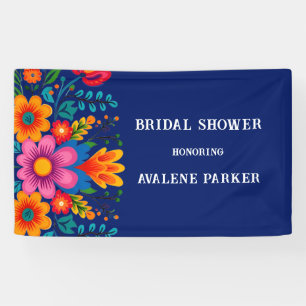 Farbenfrohe Wasserfarbe Blumengestein Brautparty Banner