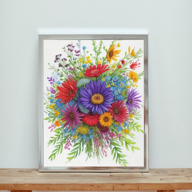 Farbenfrohe Wasserfarbe Bouquet von Blume Fotodruck (Von Creator hochgeladen)