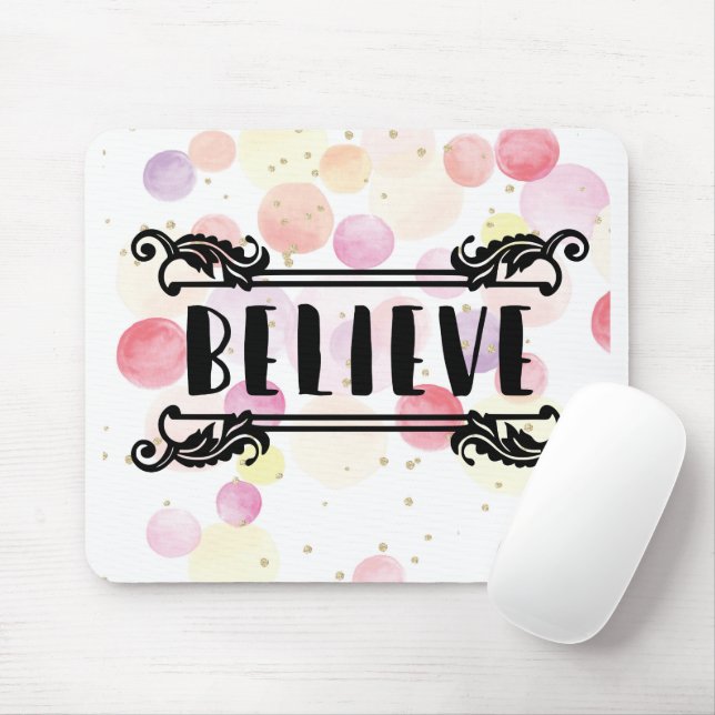 Farbenfrohe Wasserfarbe - Glauben Mousepad (Mit Mouse)