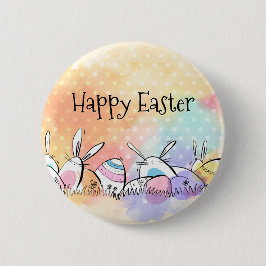 Farbenfrohe Wasserfarbe glückliche Ostern | Schalt Button