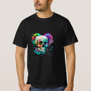 Farbenfrohe Wasserfarbe Herz und Blume T-Shirt