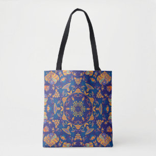 Farbenfrohe Wasserfarbe Kaleidoskop mandala. Orien Tasche