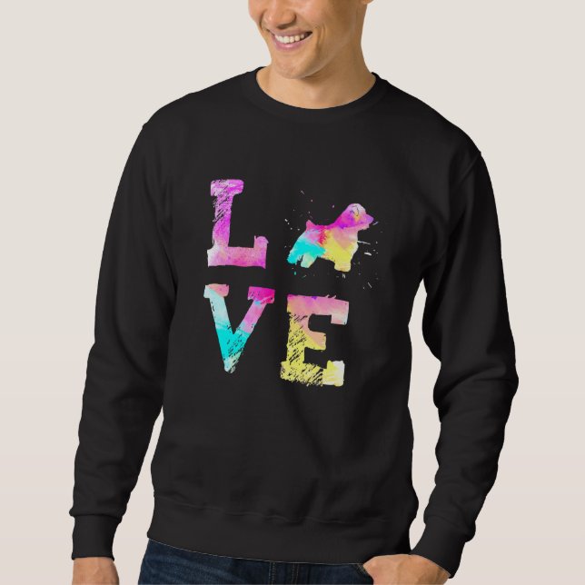 Farbenfrohe Wasserfarbe Paint Norfolk Terrier Dog  Sweatshirt (Vorderseite)