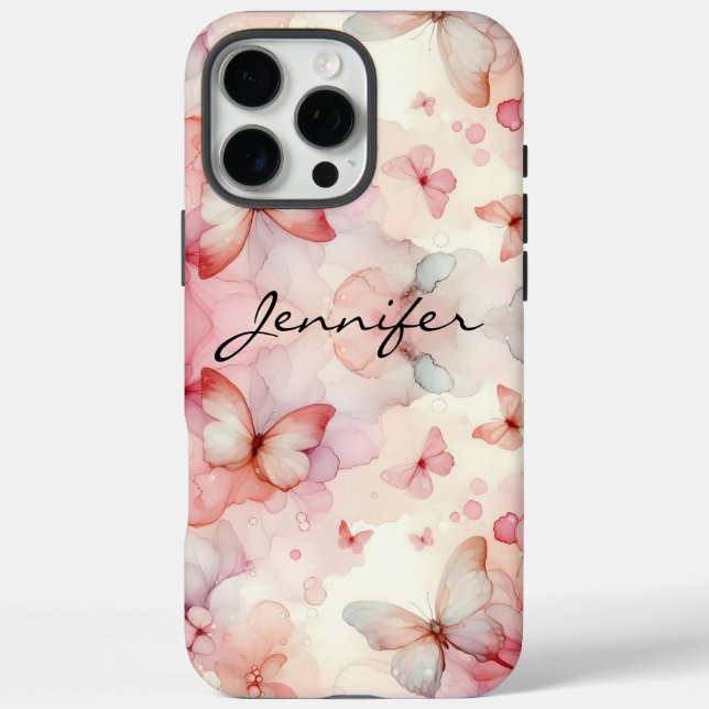 Farbenfrohe Wasserfarbe Schmetterling iPhone 16 Pro Max Hülle (Rückseite)