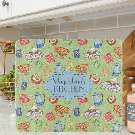 Farbenfrohe Wasserfarbe Vintag Küche Koch Koch Nam Schneidebrett