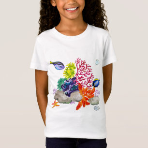Farbenfrohe Wasserfarbe zeichnend Meeresboden T-Shirt