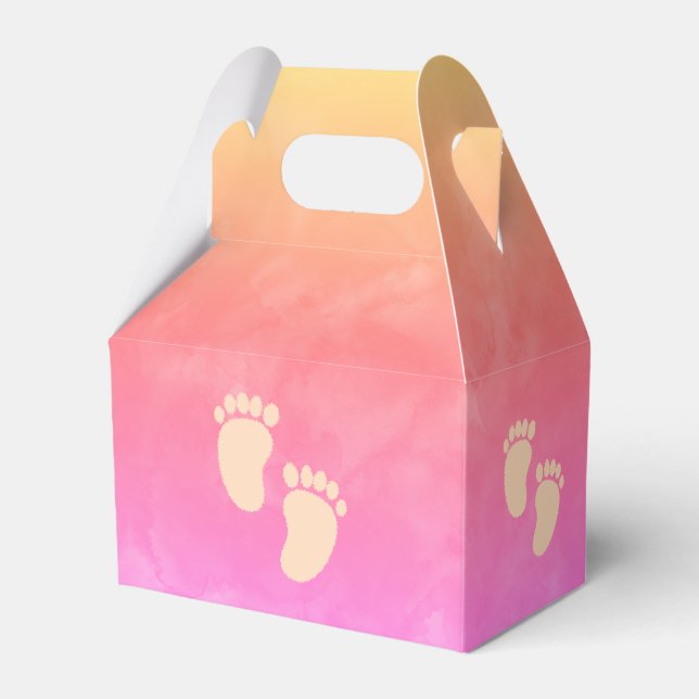 Farbenfrohe Wasserfarben Babydusche nach Maß Geschenkschachtel (Vorderseite)