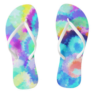 Farbenfrohe Wasserfarben im Sommer Flip Flops