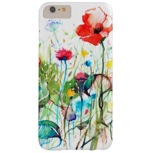 Farbenfrohe Wasserfarben Rote Mohnblumen und Frühl Barely There iPhone 6 Plus Hülle