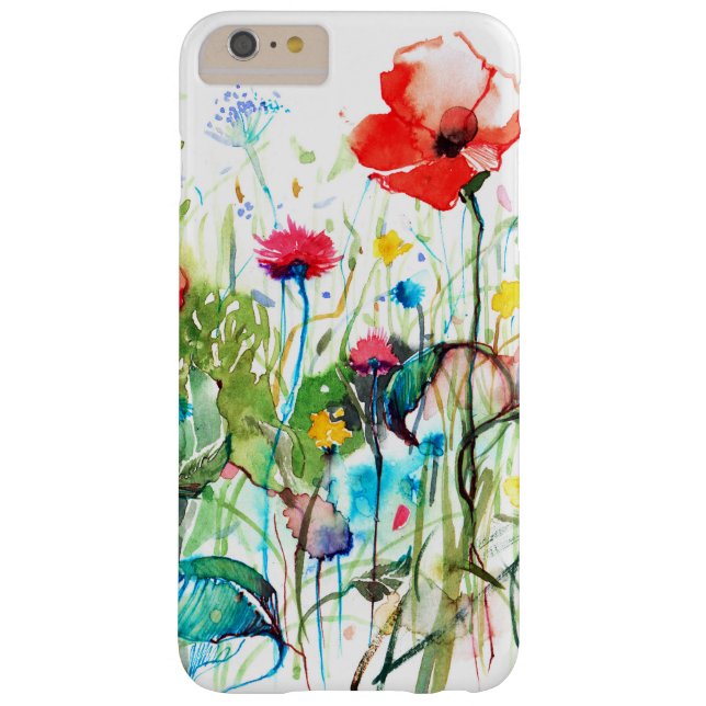 Farbenfrohe Wasserfarben Rote Mohnblumen und Frühl Case-Mate iPhone Hülle (Rückseite)
