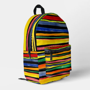 Farbenfrohe Wasserfarben-Streifen-Rucksack Bedruckter Rucksack