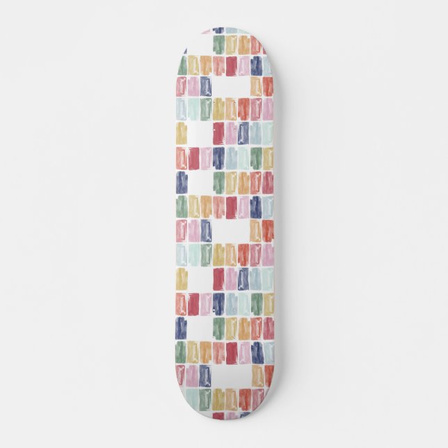 Farbenfrohe Wasserfarbenjuwelen Skateboard (Vorne)