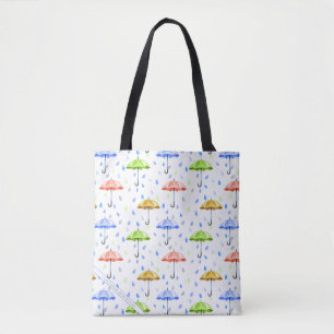 Farbenfrohe Wasserfarbenschildkröten und Regenfä Tasche