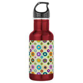 Farbenfrohe Wasserflasche funky boho rot & grün