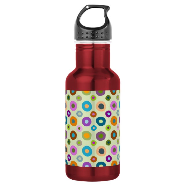 Farbenfrohe Wasserflasche funky boho rot & grün (Vorderseite)