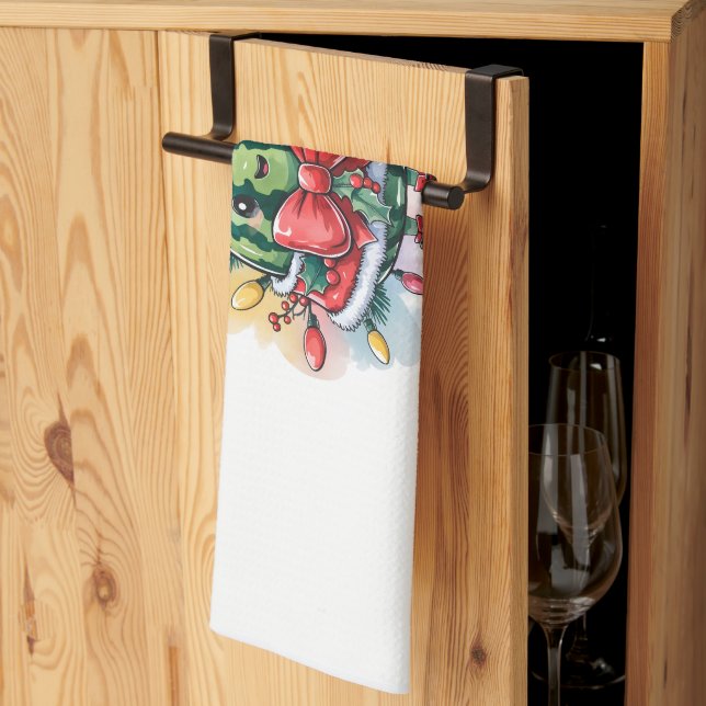 Farbenfrohe Wassermelone Weihnachtsbaum Geschirrtuch (Drittel gefaltet)