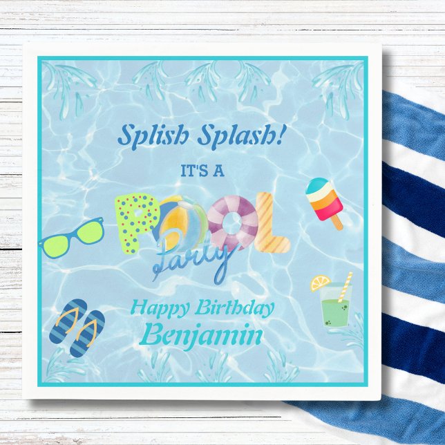 Farbenfrohe Wassersportboys Schwimmbad Party Napki Serviette (Von Creator hochgeladen)