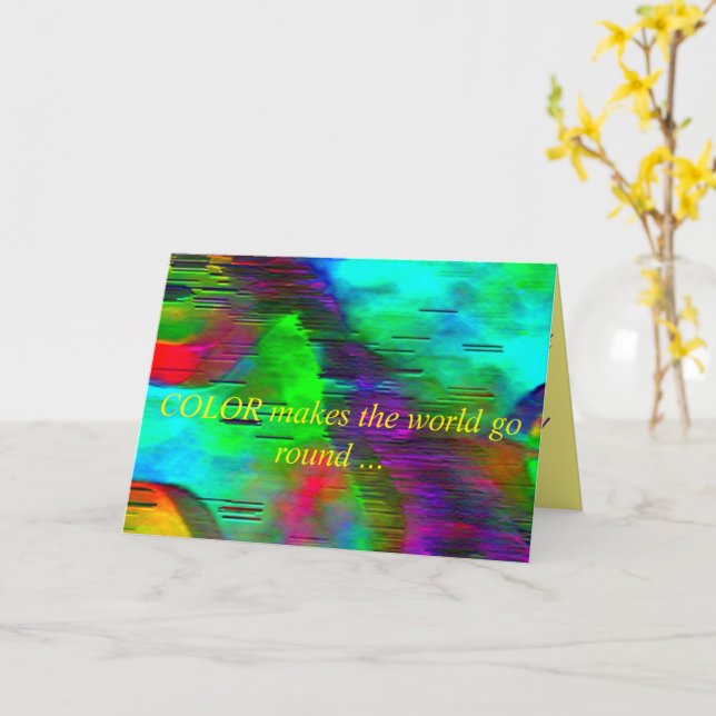 "Farbenfrohe Wasserwand" 5 x 7 Grußkarte Karte (Gelbe Blume)