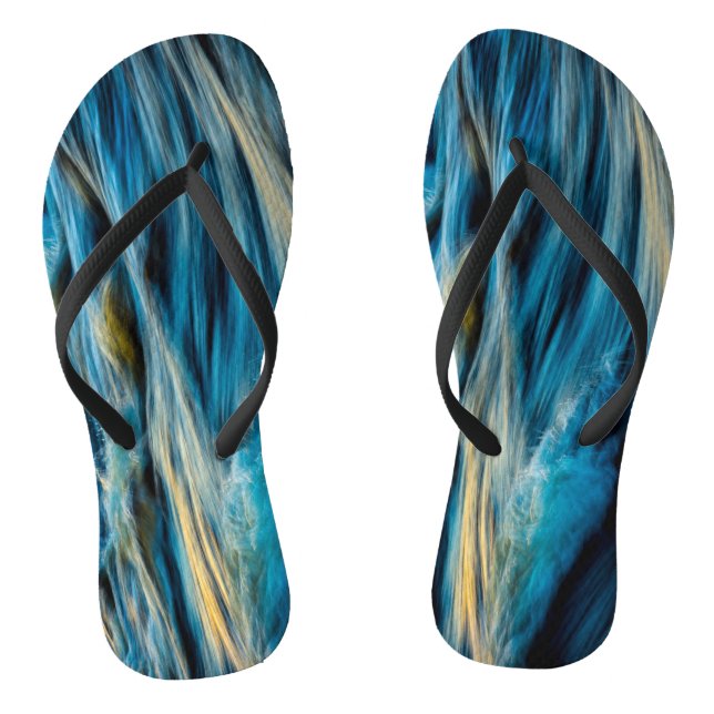 Farbenfrohe Wasserwellen nach Maß kreiert Flip Flops (Fußbett)