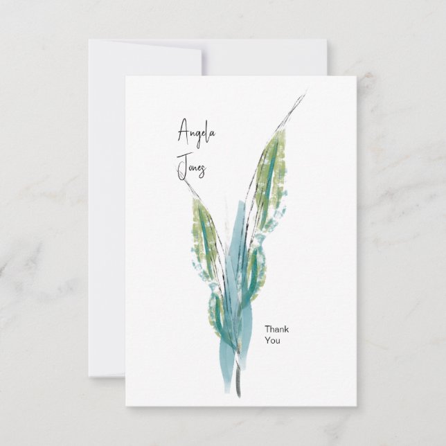 Farbenfrohe Watercolor Foliage Babydusche Dankeskarte (Vorderseite)