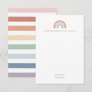 Farbenfrohe Watercolor Rainbow Girl Birthday Party Dankeskarte