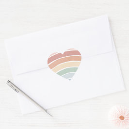 Farbenfrohe Watercolor Rainbow Heftaufkleber Herz-Aufkleber