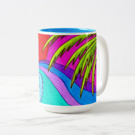 Farbenfrohe Wave Coffee Tasse