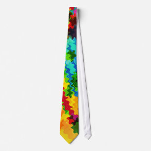 Farbenfrohe Wave Retro Malerei Abstrakt Art Krawatte