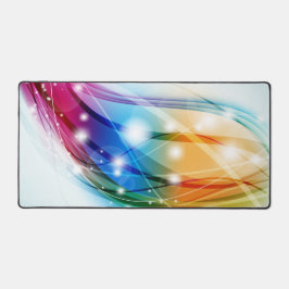 Farbenfrohe Waves Blue Background Schreibtischunterlage