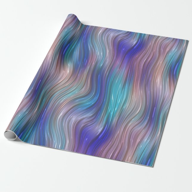 Farbenfrohe Wavy Streifen Geschenkpapier (Ungerollt)