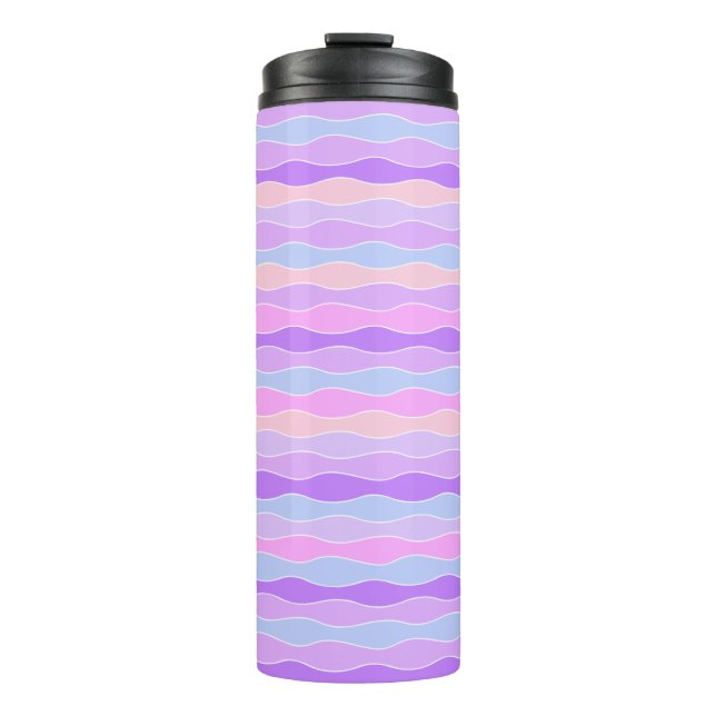 Farbenfrohe Wavy Streifen Thermosbecher (Vorderseite)