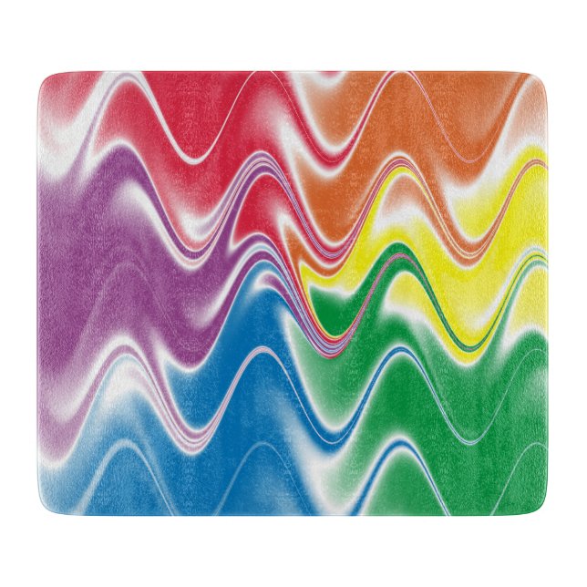 Farbenfrohe Wavy Swirt Muster Schneidebrett (Vorderseite)