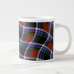 Farbenfrohe Wavy Tartan Muster Grün Rot Lila Weiß Jumbo-Tasse