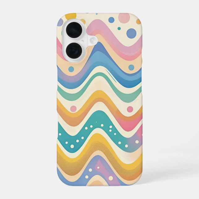Farbenfrohe Wavy Zickzack Zigzag iPhone 16 Hülle (Rückseite)