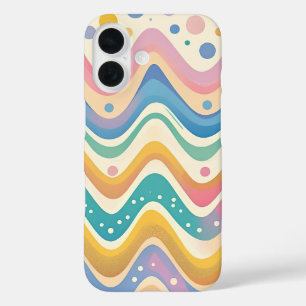 Farbenfrohe Wavy Zickzack Zigzag iPhone 16 Hülle