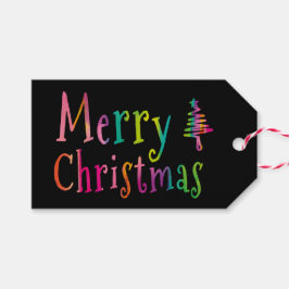 Farbenfrohe Weihnachten Geschenkanhänger