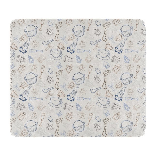 Farbenfrohe Weihnachten Gingerbread Man and Santa Schneidebrett (Vorderseite)