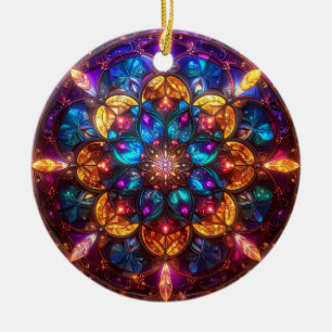 Farbenfrohe Weihnachten Keramik Ornament